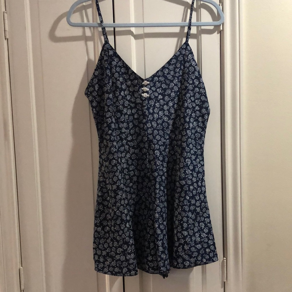 Blue floral romper